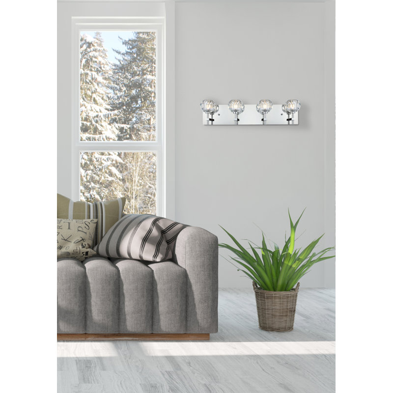Applique murale en fer Kington, Chrome chrome, 4, H 6 po x l 25 po x P 6 po