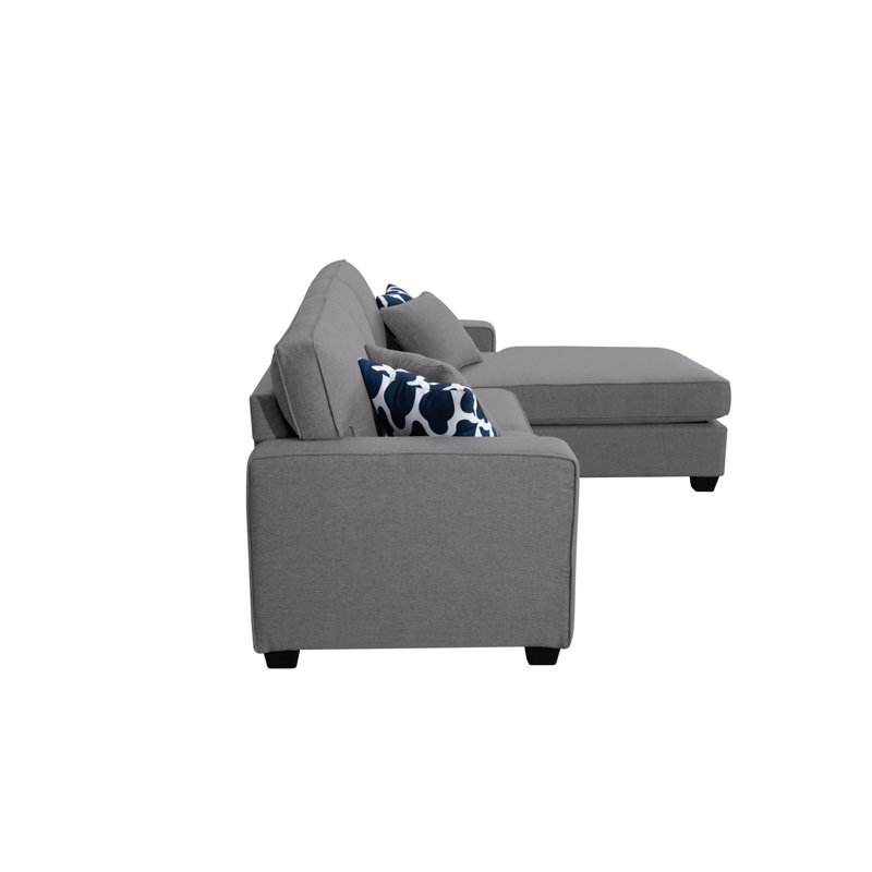 Aldenville Upholstered L-Shaped Sectional Right Hand Facing, Dark Gray Polyester Blend