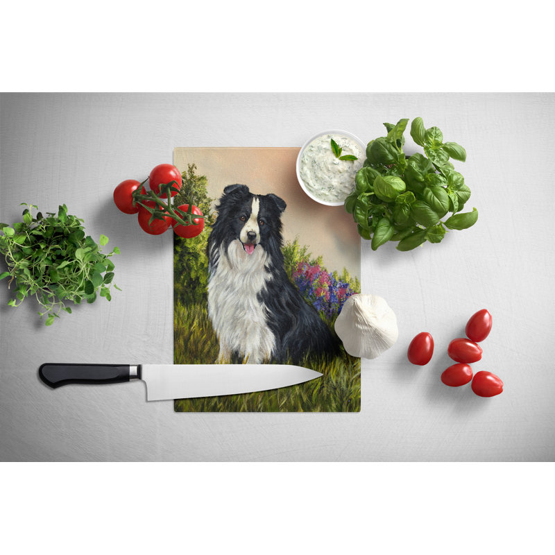 Planche à découper en verre Caroline's Treasures, Border collie simplicité