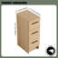 Armoire de rangement autoportante 12 po avec trois tiroirs, chêne clair 12 po