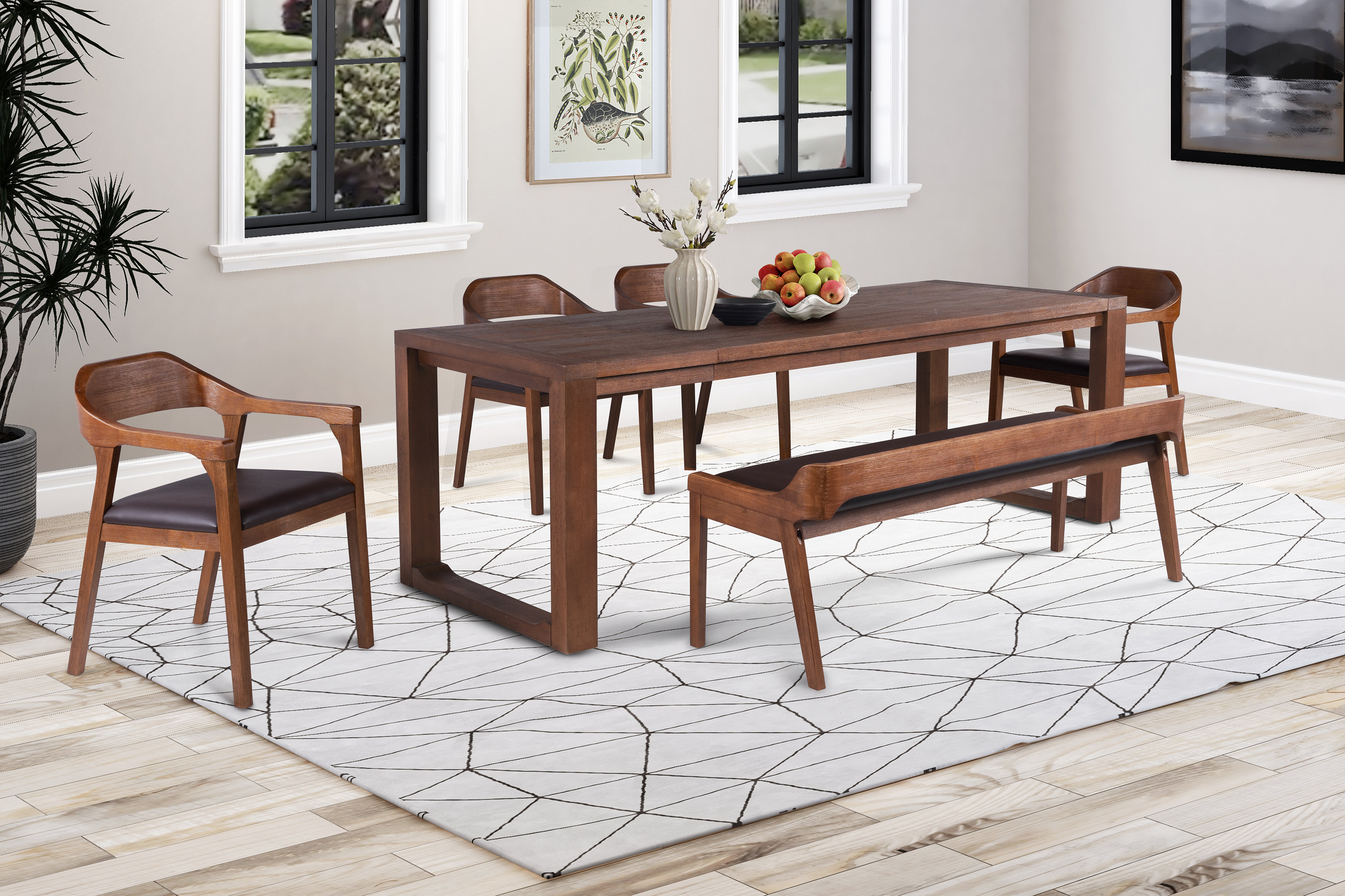 Wade Logan Aybri 6 Piece Extendable Solid Wood Sled Dining Set Reviews Wayfair