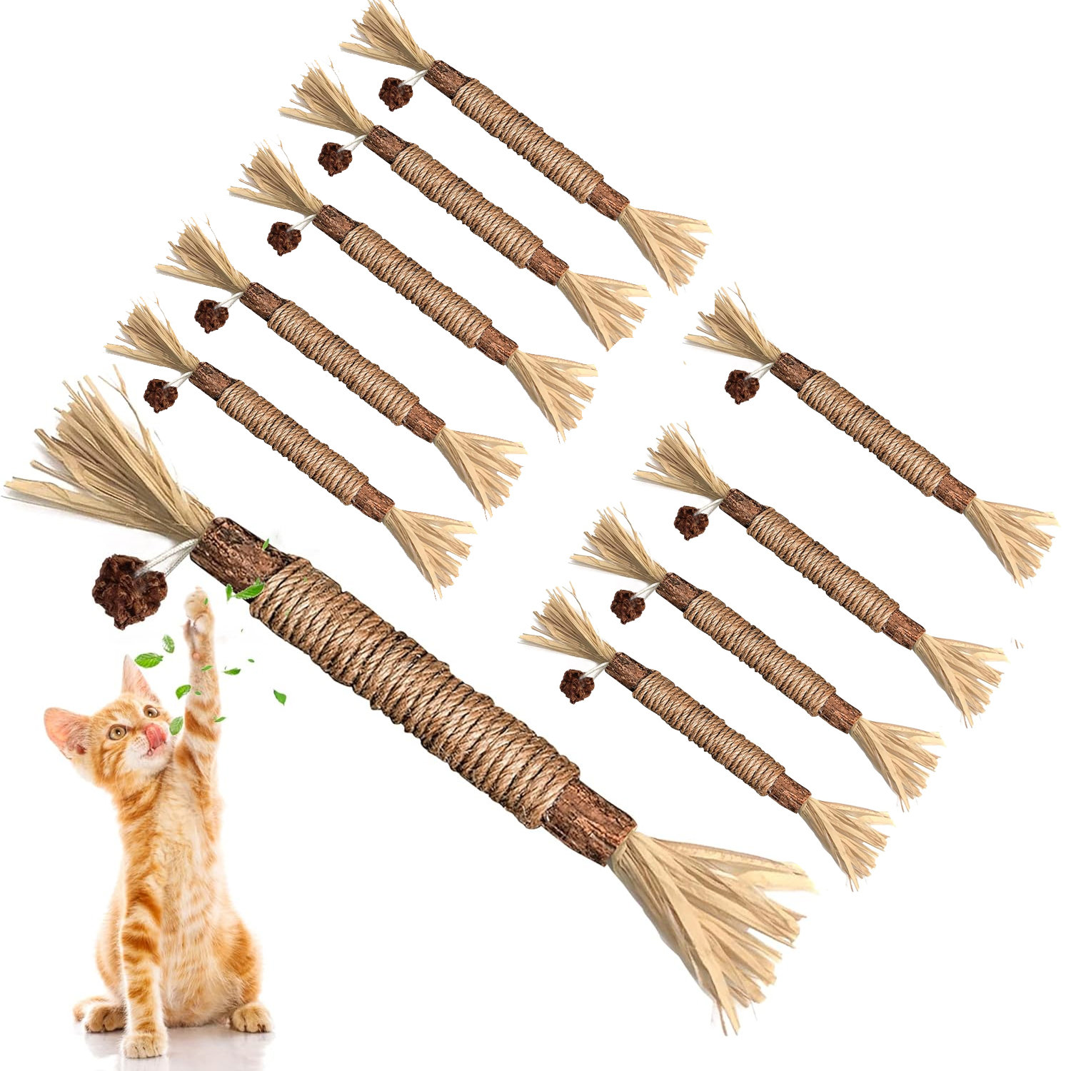OAK DECOR BLAZE Paquet De 9 Jouets Pour Chat Silvervine, Bâtons Pour Chat Pour Chats D'intérieur