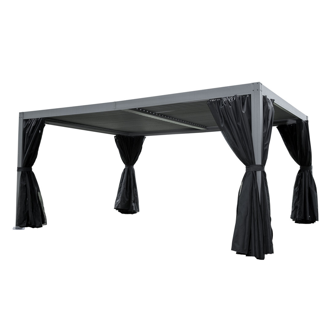 10 Ft. W x 13 Ft. D Aluminum Pergola with Louvered Roof Domi Louvered