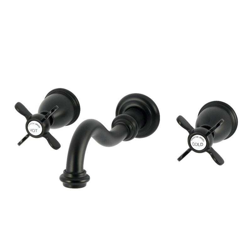 Kingston Brass Essex Two-Handle 3-Hole Wall Mount Tub Faucet, Matte Black