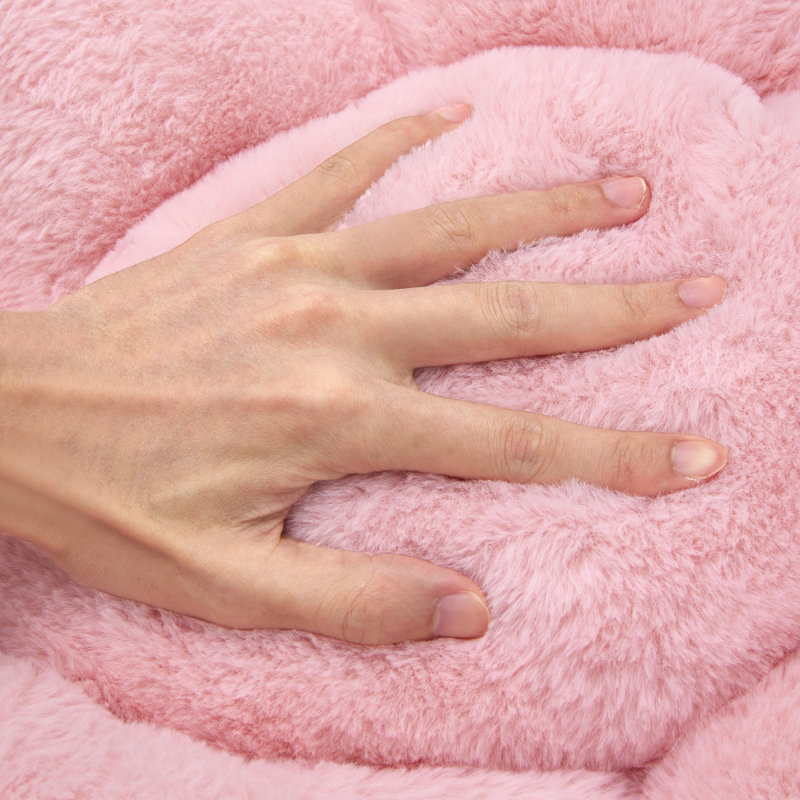 Cat's Paw Thickened Semi-Wrap Plush Chair Cushion, Pink