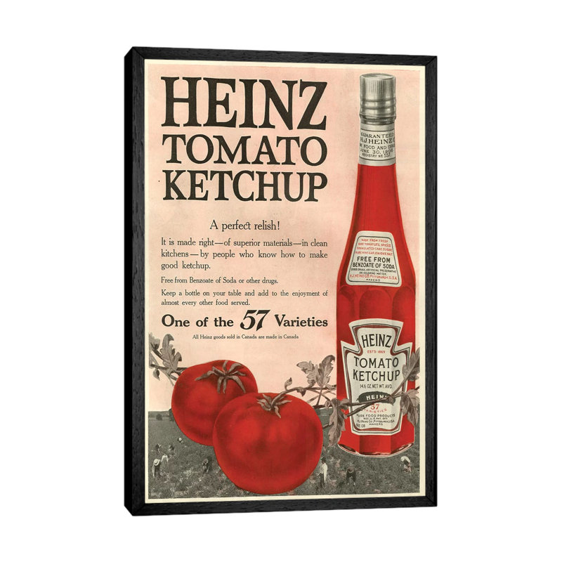 1910s Heinz Magazine - Print on Canvas, 66.04 cm H x 45.72 cm W, Black Framed