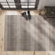 Striped Handmade Tufted Wool Brown Area Rug