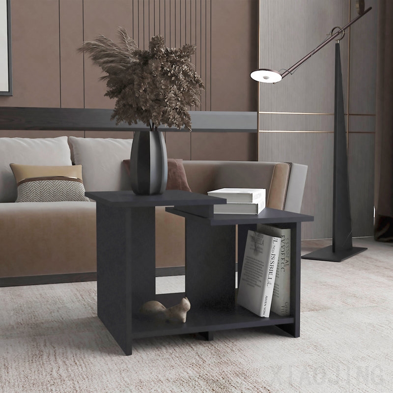Table basse l 23,6 po Weman, Noir, 17" H x 23.6" L x 17.7" W