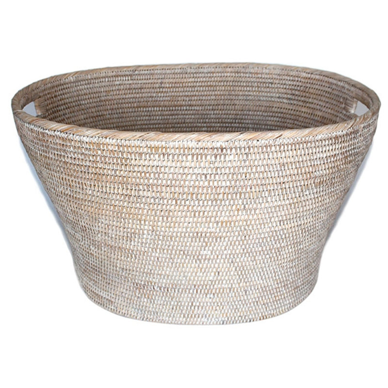 Panier ovale familial, Blanc délavé