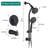 Drillfree Stainless Steel Slide Bar Combo Rain Showerhead 7Setting Hand, Dual Shower Head Spa System With Tup Spout (Roughin Valve Included)-126232124