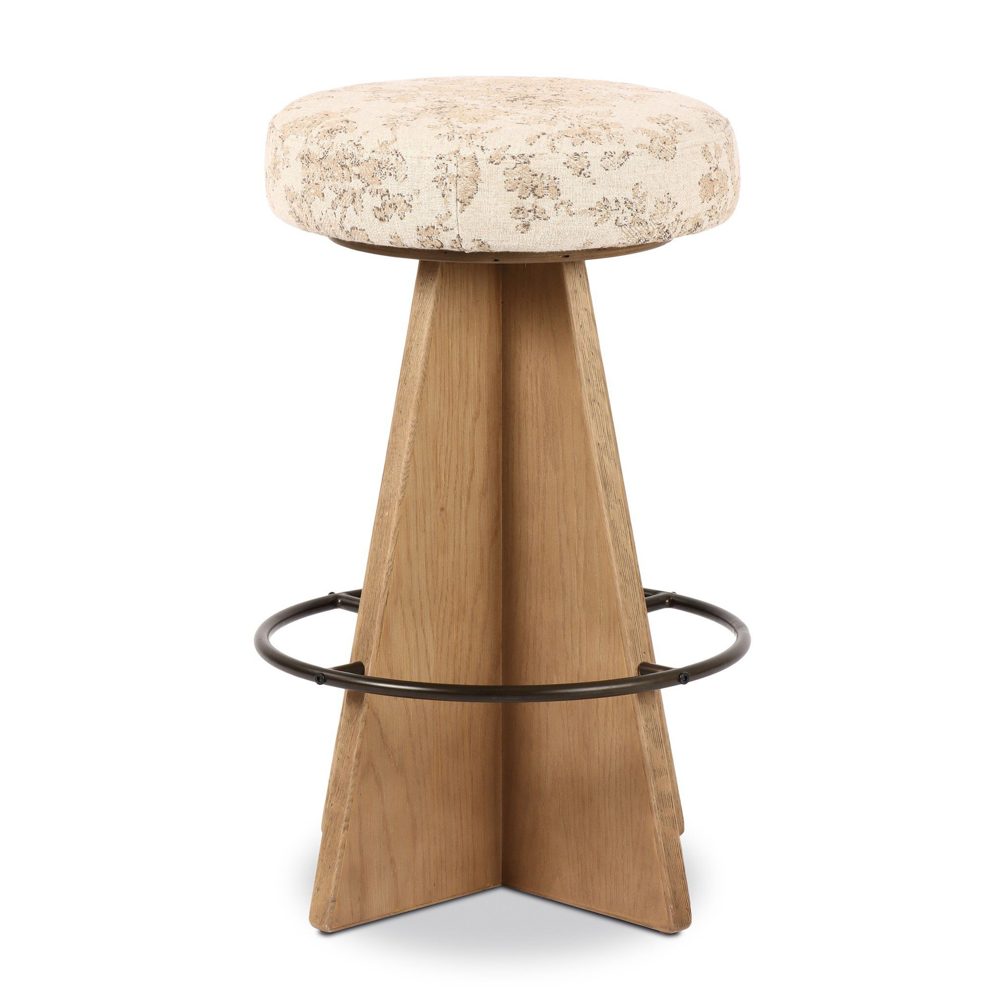 Avari Swivel Upholstered, Fallingbrook Natural Floral, Brown, Bar Stool (31" Seat Height)