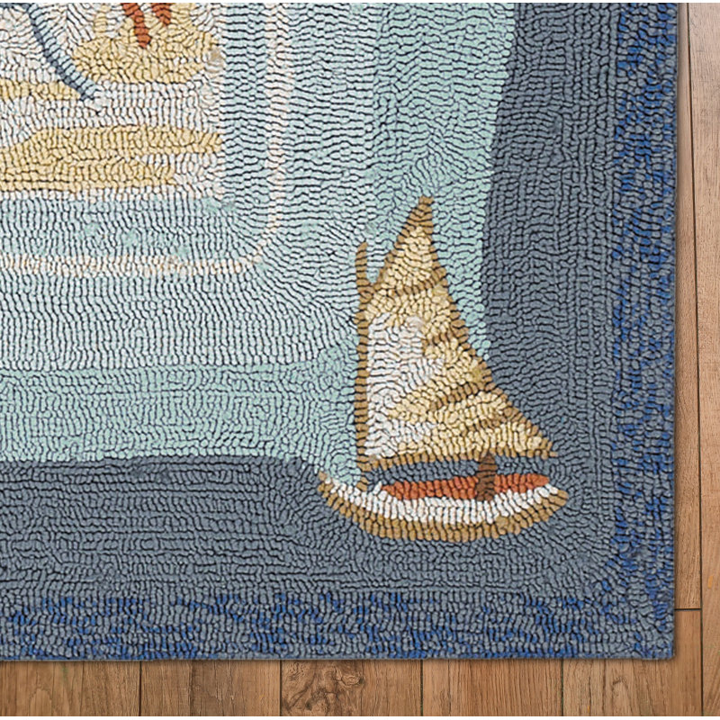Tapis beige crocheté à la main, Rectangle : 5 pi 6 po x 8 pi