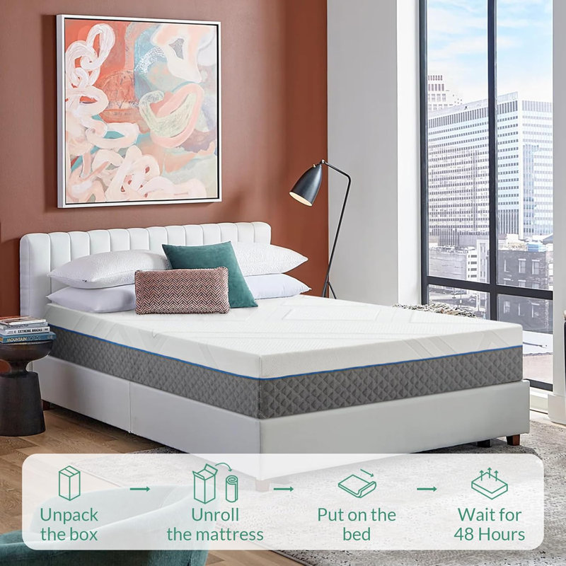 Matelas en mousse viscoélastique de 12 po Caldicott, Très grand lit, 12"