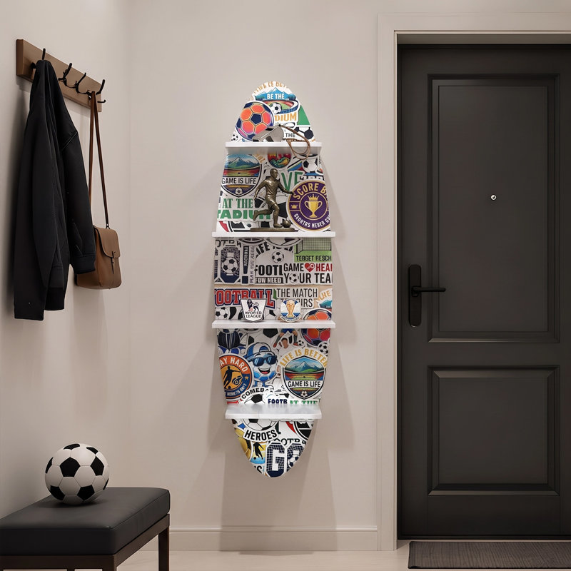 Étagère murale de surf de 52 pouces de haut avec surface imprimée