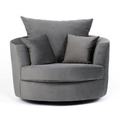 Laci Velvet Swivel Armchair