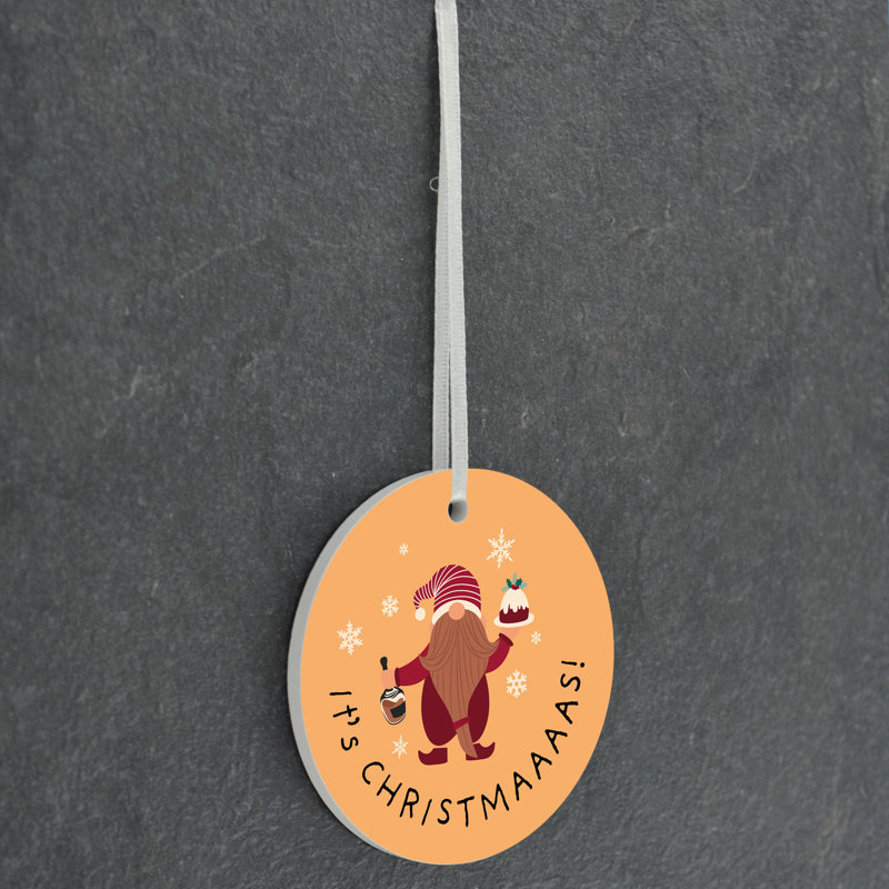 The Seasonal Aisle Its Christmaaas Festive Gonks Circle Shaped Ceramic Ornament