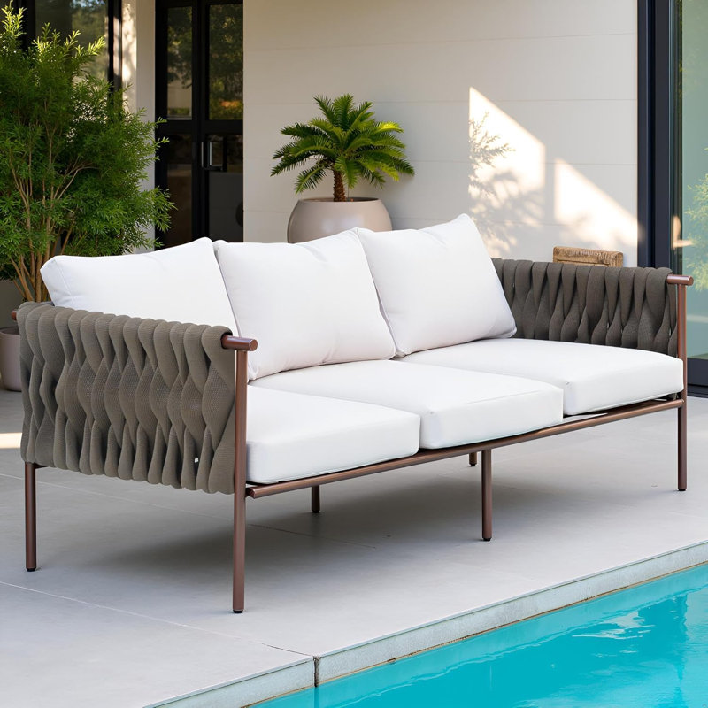 Canapé modulaire d'extérieur en métal 3 pièces
