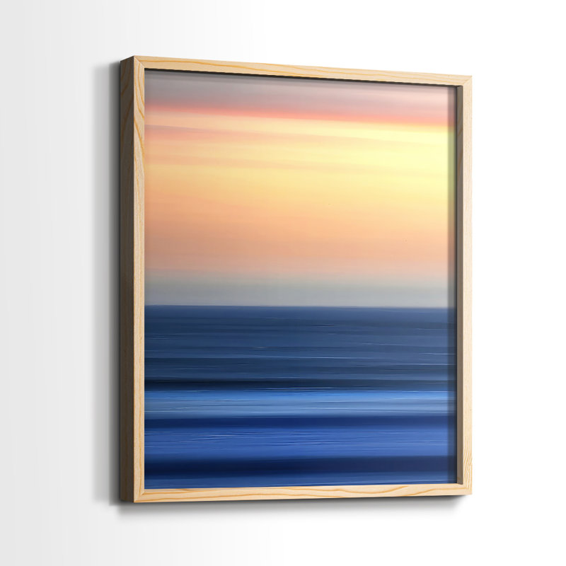 «Sunset Seascape I», reproduction encadrée de qualité supérieure - prête à être accrochée - aucun clou requis - aucun clou requis