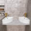 Lavabo de salle de bain en coin mural en céramique l 18 "x P 13" avec lavabo pour vasque flottante triangulaire suspendu