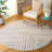 Nedin Hand Tufted Pet Yarn/Wool/Cotton Striped Rug in Blue/Ivory-1636969700