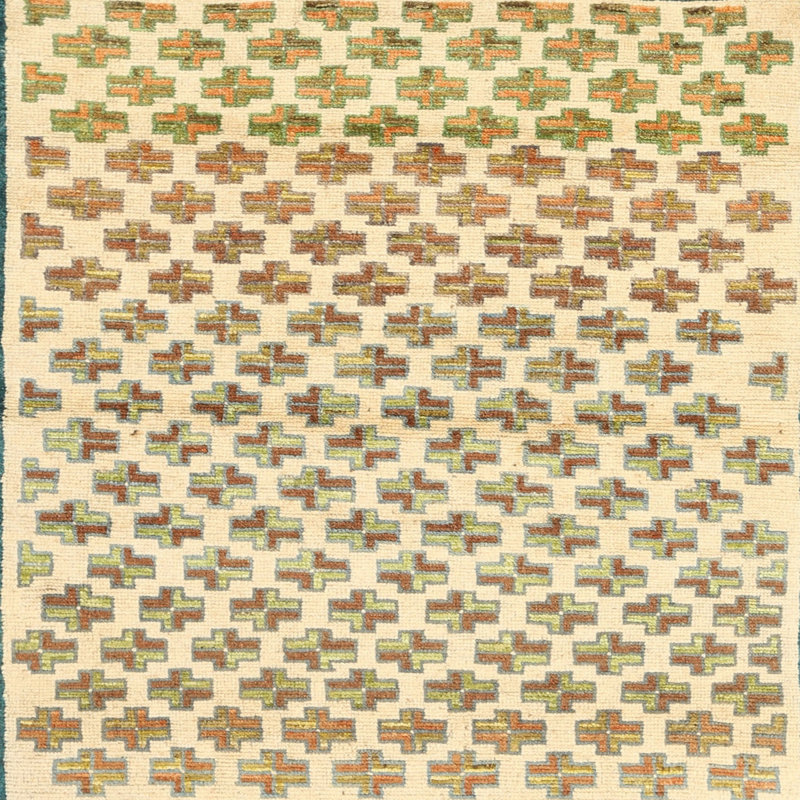 Tapis brun/beige contemporain, Carré 4 pi