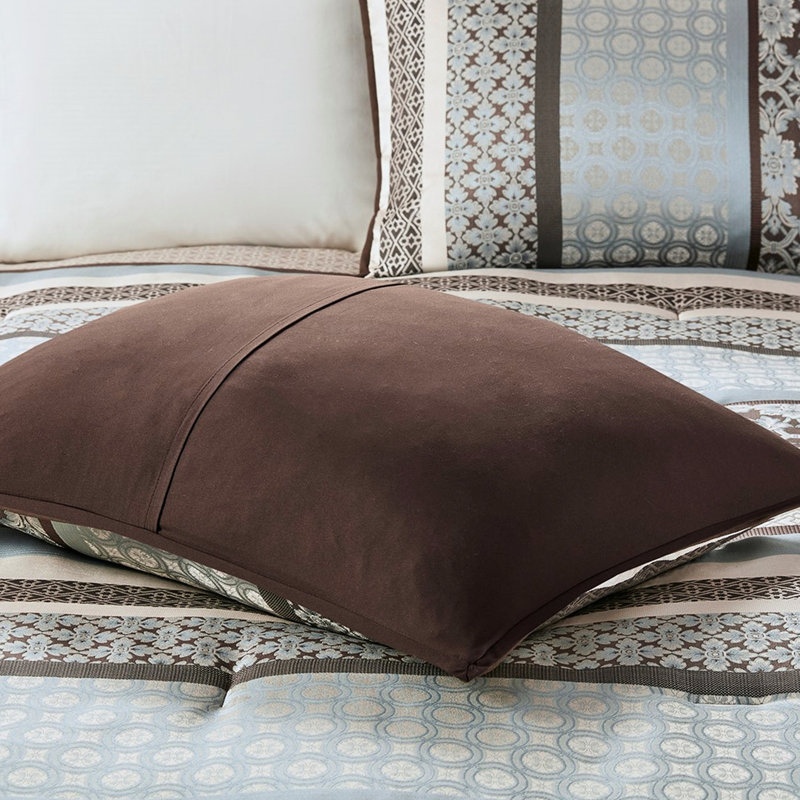 Édredon très grand 7 pièces en bleu - avec imprimé, revers, literie brodée facile d'entretien, doux, lavable à la machine