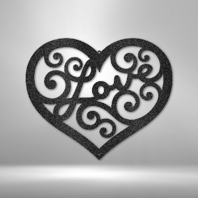 Plaque murale décorative en métal Love Swirl