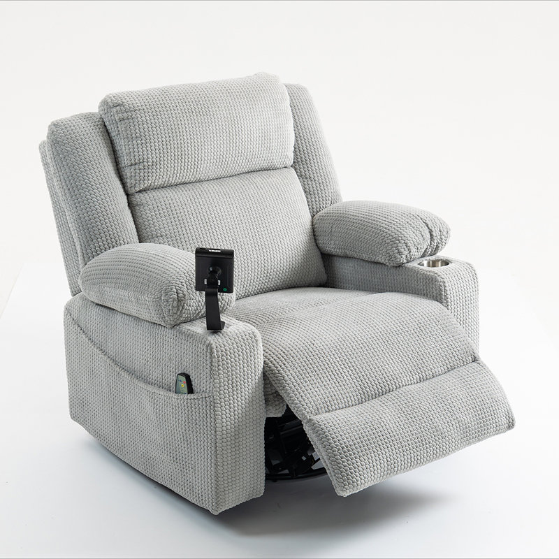 Power Swivel Rocker Recliner Chair for Adults with Massgae and Heat, USB and Type-C Charging Port, Infinite Position, Electric Glider Rocking Chairs for Living Room, Nursery