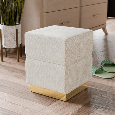 Repose-pieds Munt Chenille avec compartiment de rangement caché