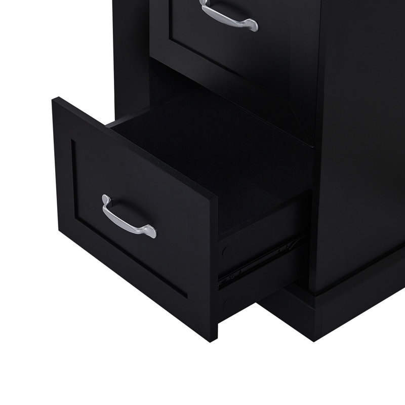 Grande armoire de rangement autoportante 67,8 po H avec tablettes réglables et 2 tiroirs, Black