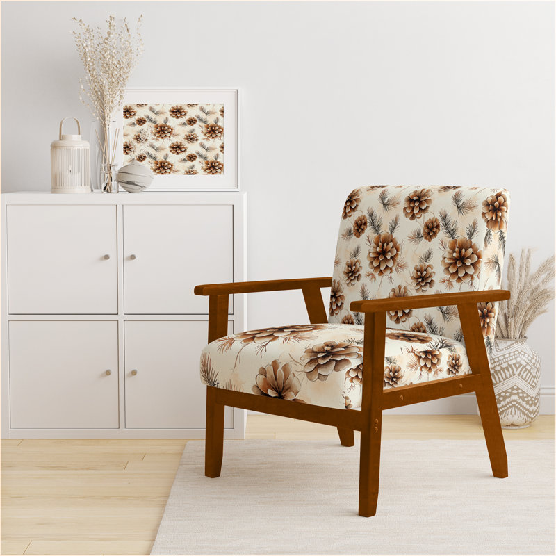 Fauteuil rustique rustique Pinecone, Accoudoirs carrés bruns