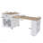 80-Inch Expandable Kitchen Island Dining Table Solid Wood Grain Countertop Power Outlet Mobile Storage Cart Cabinet 2 Drawers-1962572041-1962572040