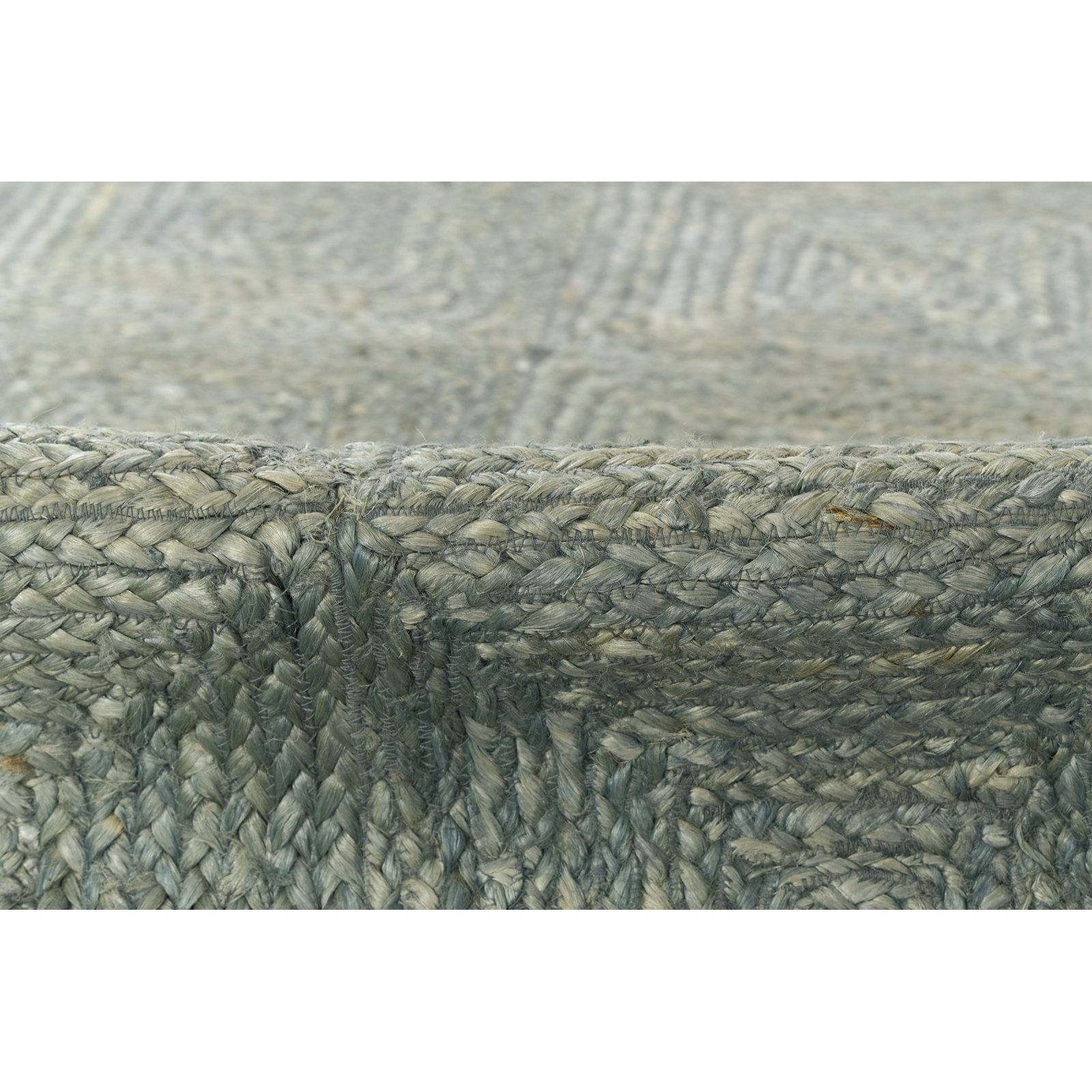 Mykonos Blue Hand-Woven Geometric Jute Rug, Rectangle 5' x 7'6"