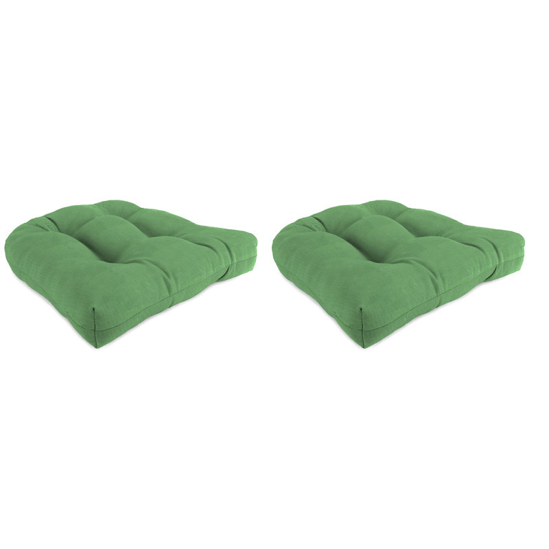 Contoured Outdoor Wicker Seat Cushion, Cucumber