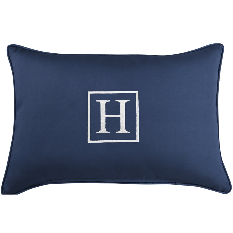 Housse et insert de coussin d'extérieur rectangulaire Kerrell, Toile bleu marine Sunbrella®, H