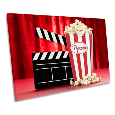 Cinema Room Popcorn Films - Wrapped Canvas Print