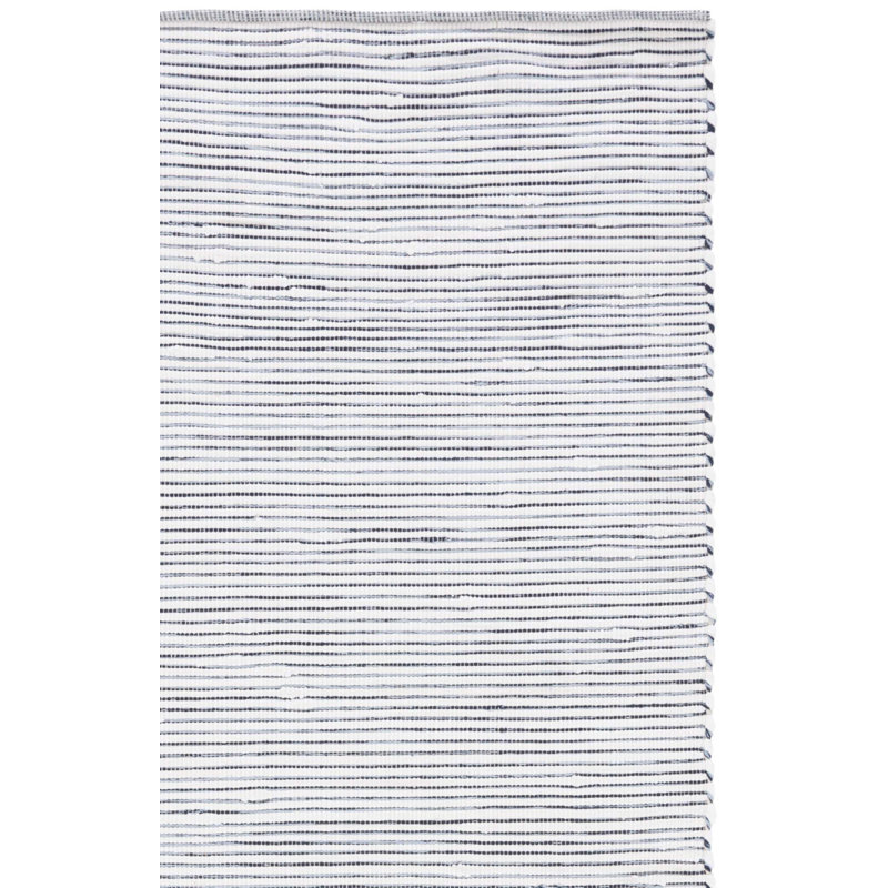 Tapis en coton tissé à plat à la main Westberry en bleu marine / ivoire, Tapis de couloir 2 pi 3 po x 9 pi