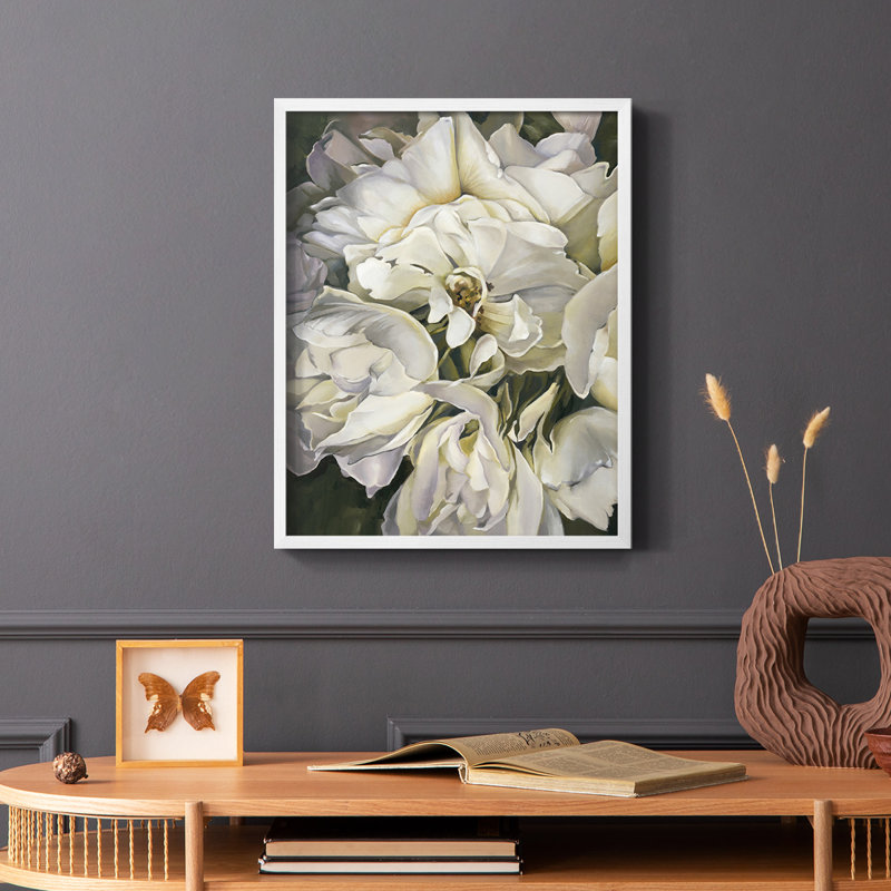 FOR FOR ROSES, reproduction encadrée - bois massif, H 14 po x l 11 po, Blanc