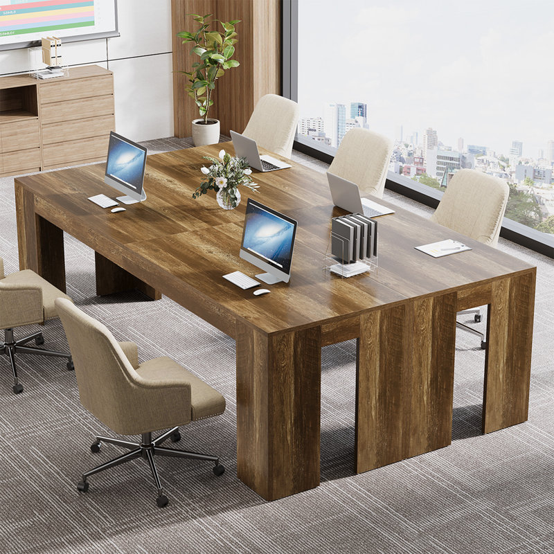 Bureau pour deux personnes, bureau de direction extra long 86,6 po
