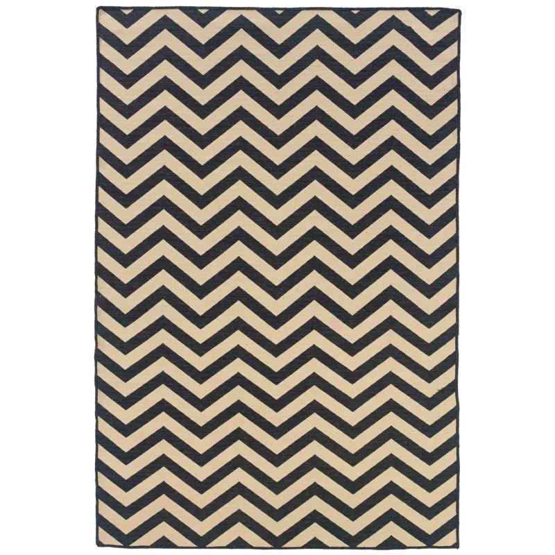 Tapis noir / brun en laine touffeté à la main 5 pi x 8 pi Peake, Rectangle de 5 pi x 8 pi