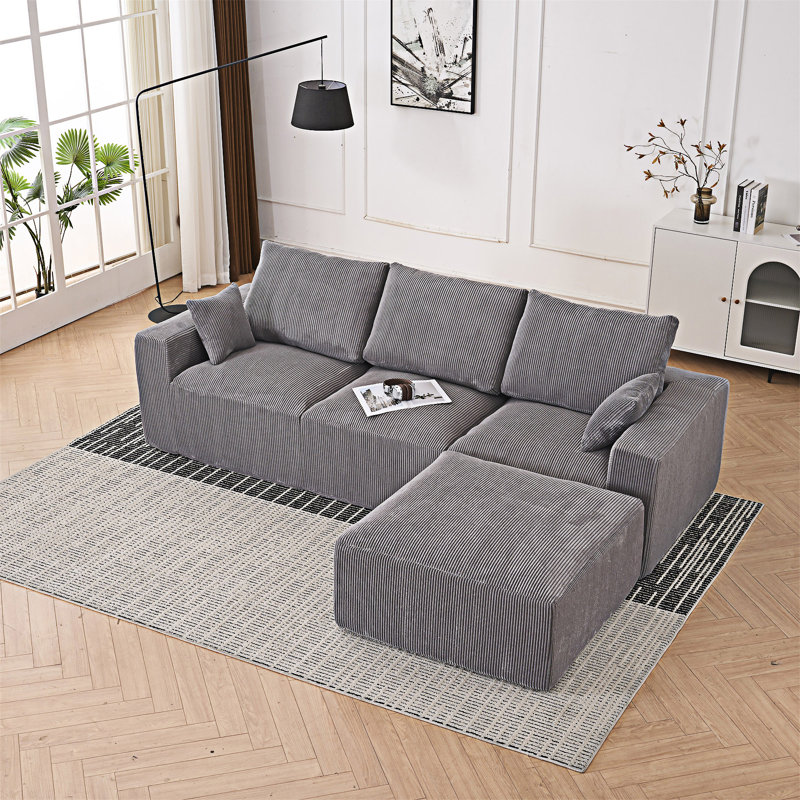 Upholstered Sofa With Ottoman