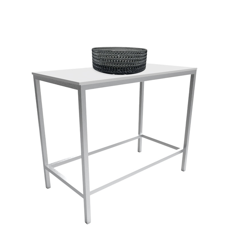 Ensemble d'évier console rectangulaire en métal avec vasque en verre et surface en bois massif - Collection Luminous
