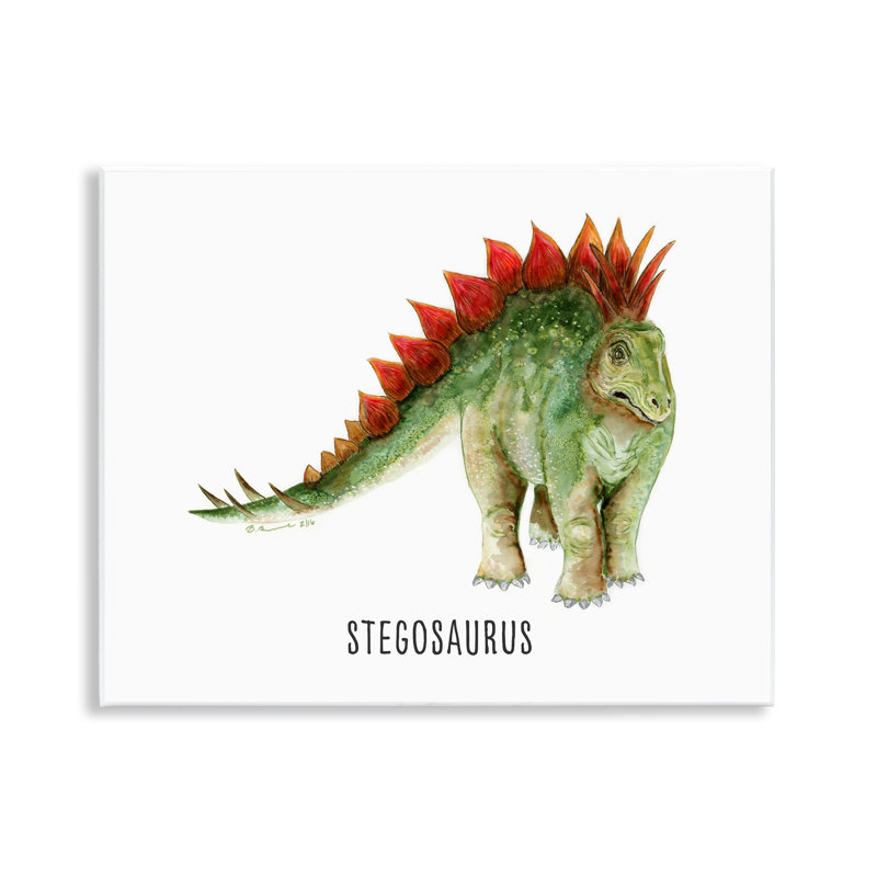  Stegosaurus Dinosaur Learning Wall Plaque Art by Brett Blumenthal