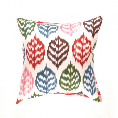 Pasargad Oasis Collection Silk Velvet Ikat Pillow