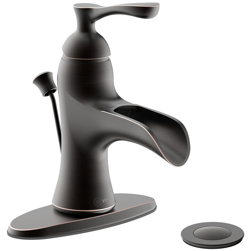 Single-handle Bathroom Faucet with Drain Assembly, Matte Black