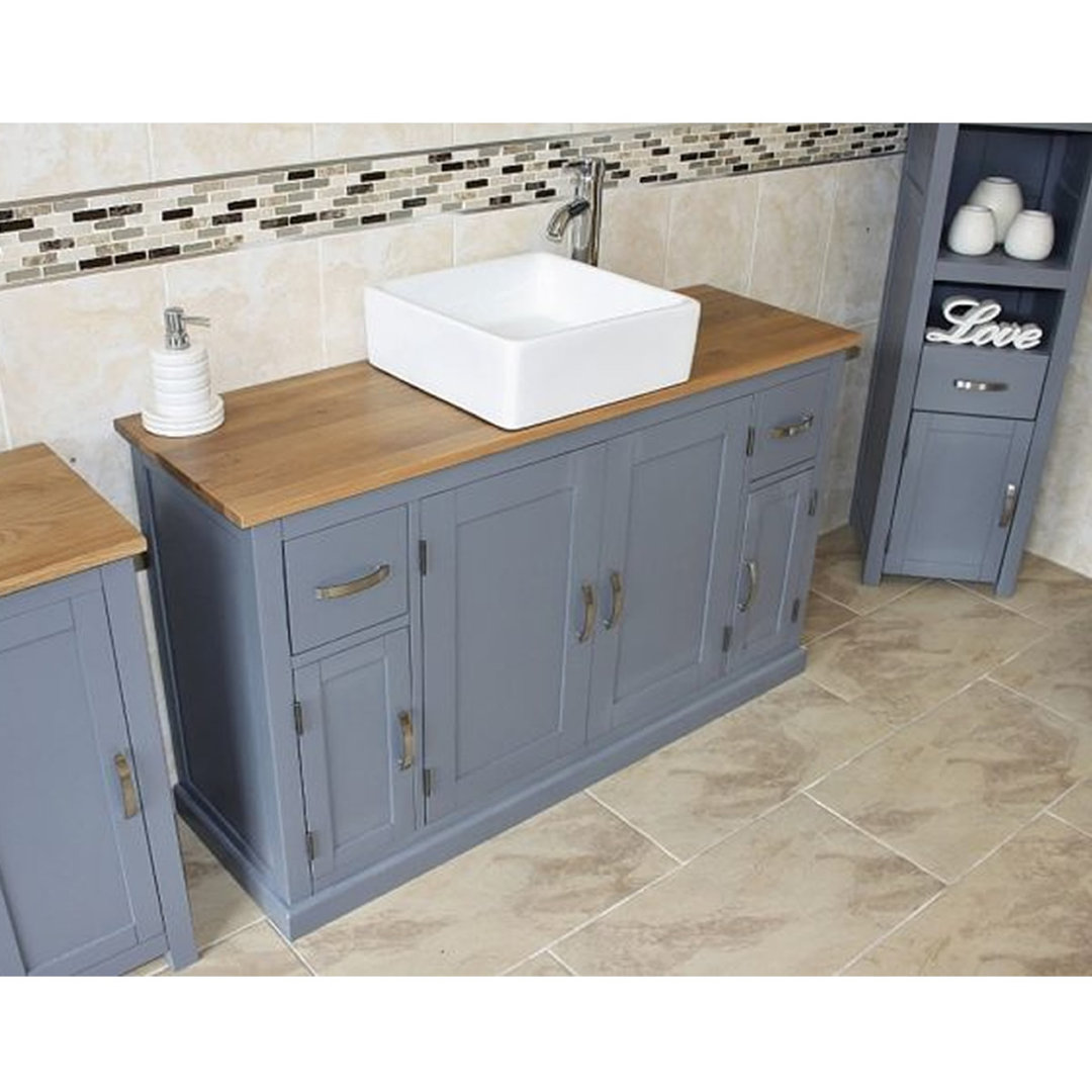 Solid Beech 1230mm Free-standing Single Vanity