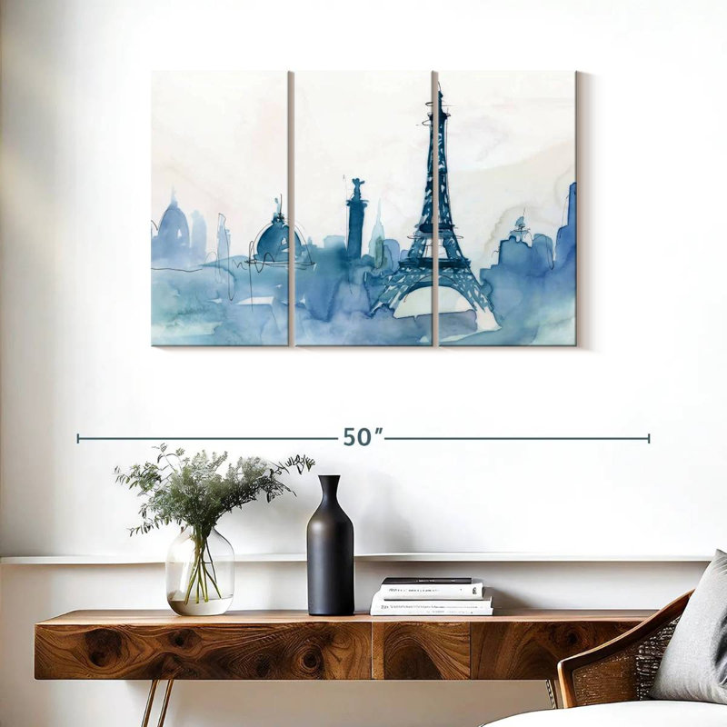 Rorry Ocean Blue Paris, 24" H x 38" W