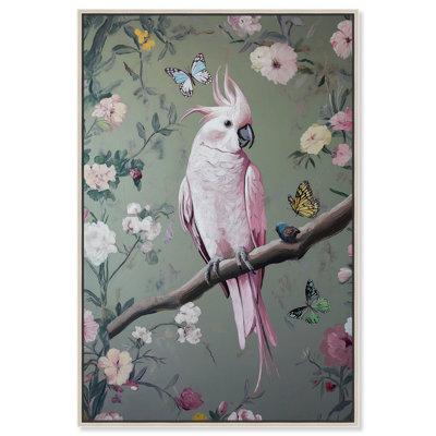 Rose Plume II Canvas Bird Maximalist by Art Remedy