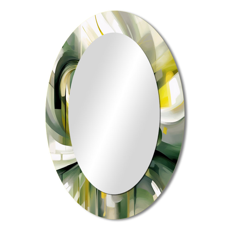 Dynamic Waveforms II - Miroir mural vert traditionnel, H 36 po x l 24 po