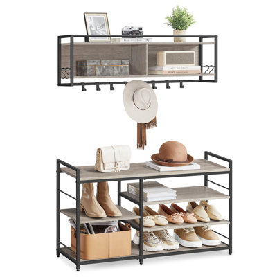 Coat Rack Shoe Bench Set